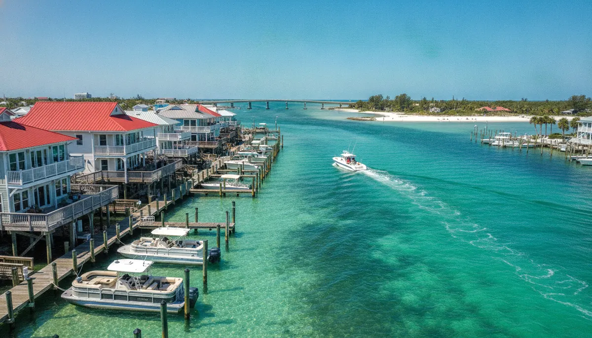 The water off Madeira Beach, Florida, reached from the Gulfport Municipal Marina